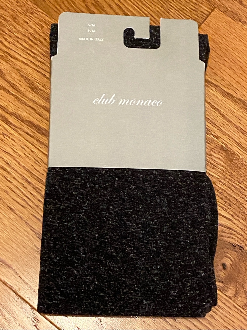 NWT Club Monaco Women’s Charcoal Speckle Tights S/M Made in Italy